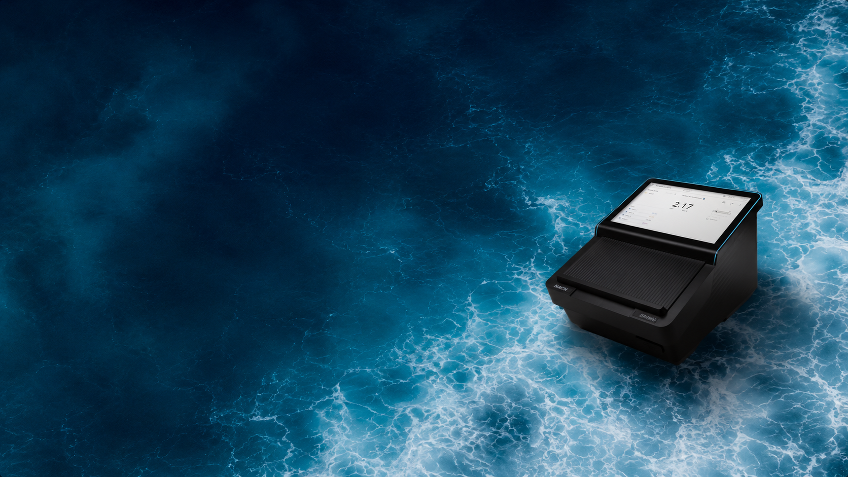 Hach DR4900 spectrophotometer above ocean water