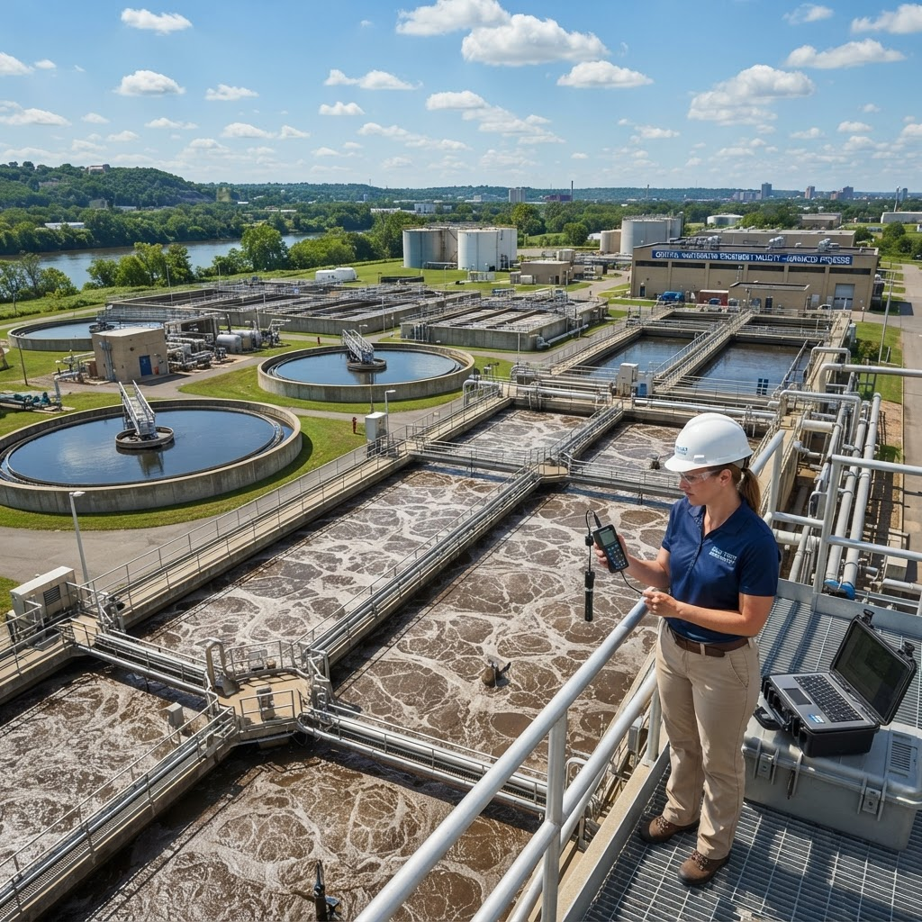 Wastewater treatment plant aeration tanks